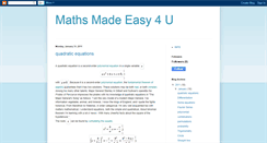 Desktop Screenshot of mathsmadeeasy4u.blogspot.com