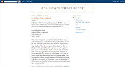 Desktop Screenshot of apeescapecheatsheet.blogspot.com