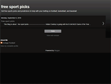 Tablet Screenshot of freesportpicks12.blogspot.com
