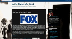 Desktop Screenshot of inthenameofageek.blogspot.com