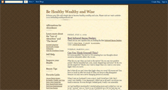 Desktop Screenshot of behealthywealthyandwise.blogspot.com