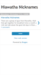 Mobile Screenshot of hiawathanicknames.blogspot.com