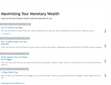 Tablet Screenshot of maximizingwealth.blogspot.com