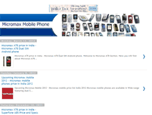 Tablet Screenshot of micromaxmobilepriceindia.blogspot.com