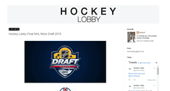 Desktop Screenshot of hockeylobby.blogspot.com