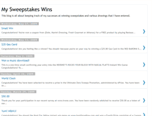 Tablet Screenshot of mysweepstakeswins-sw.blogspot.com