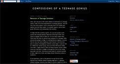 Desktop Screenshot of confessionsofateenagegenius.blogspot.com