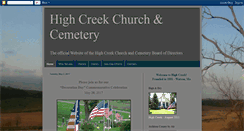 Desktop Screenshot of highcreekcemetery.blogspot.com