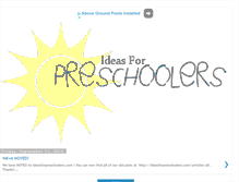 Tablet Screenshot of ideasforpreschoolers.blogspot.com