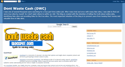 Desktop Screenshot of dontwastecash.blogspot.com