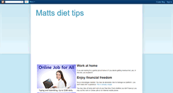 Desktop Screenshot of mattsdiettips.blogspot.com