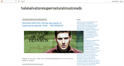 Desktop Screenshot of halesalvatoresupernaturalmustreads.blogspot.com