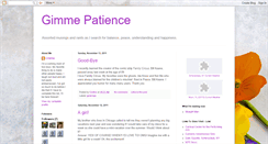 Desktop Screenshot of gimmepatience.blogspot.com