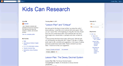 Desktop Screenshot of kidscanresearch.blogspot.com