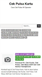 Mobile Screenshot of cekpulsakartu.blogspot.com