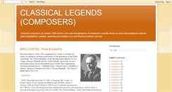 Desktop Screenshot of classicalegends.blogspot.com