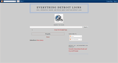 Desktop Screenshot of everythingdetroitlions.blogspot.com