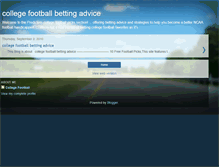 Tablet Screenshot of collegefootballbettingadvice12.blogspot.com