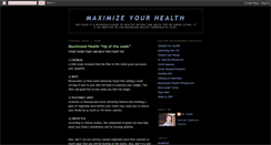 Desktop Screenshot of maximizeyourhealth.blogspot.com