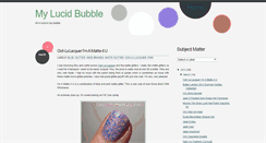 Desktop Screenshot of mylucidbubble.blogspot.com