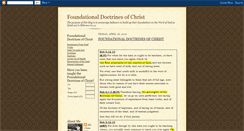 Desktop Screenshot of foundationaldoctrinesofchrist.blogspot.com