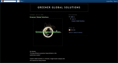 Desktop Screenshot of greenerglobalsolutions.blogspot.com