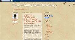 Desktop Screenshot of christevangelicaloutreach.blogspot.com