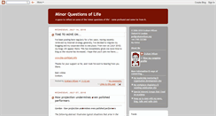 Desktop Screenshot of minorquestionsoflife.blogspot.com