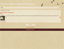 Tablet Screenshot of planstobuildamallardbirdhouse.blogspot.com