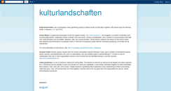 Desktop Screenshot of kulturlandschaften.blogspot.com