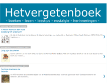 Tablet Screenshot of hetvergetenboek.blogspot.com