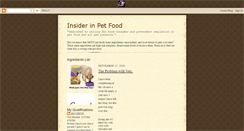 Desktop Screenshot of insidepetfood.blogspot.com