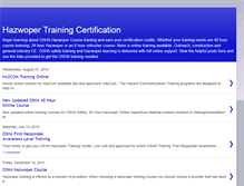 Tablet Screenshot of hazwopertraining.blogspot.com