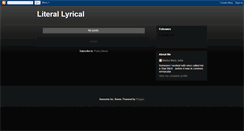 Desktop Screenshot of literallyrical.blogspot.com