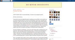 Desktop Screenshot of myminorobsessions.blogspot.com