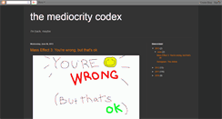 Desktop Screenshot of mediocritycodex.blogspot.com