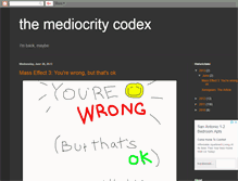 Tablet Screenshot of mediocritycodex.blogspot.com