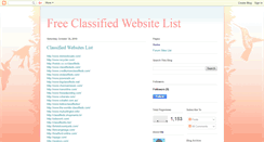 Desktop Screenshot of freeclassifiedwbsitelist.blogspot.com