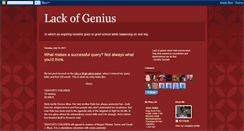 Desktop Screenshot of lackofgenius.blogspot.com