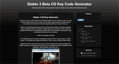 Desktop Screenshot of diablo3betacdkeycodegenerator.blogspot.com