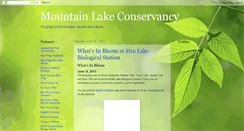 Desktop Screenshot of mountainlakeconservancy.blogspot.com