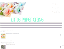 Tablet Screenshot of littlepapercraneblog.blogspot.com