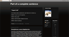 Desktop Screenshot of partofacompletesentence.blogspot.com