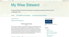 Desktop Screenshot of mywisesteward.blogspot.com