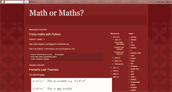 Desktop Screenshot of mathormaths.blogspot.com