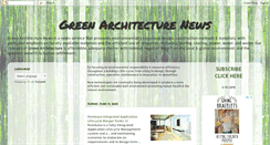 Desktop Screenshot of greenarchitecture-news.blogspot.com