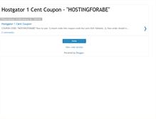 Tablet Screenshot of hostgatoronecentcoupon.blogspot.com