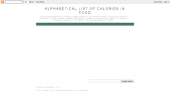 Desktop Screenshot of alphabetical-list-of-calories-in-food.blogspot.com