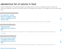 Tablet Screenshot of alphabetical-list-of-calories-in-food.blogspot.com