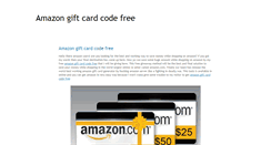 Desktop Screenshot of freeamazongiftcardbalance.blogspot.com